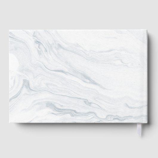 Elegant Marmer en Gouden Textuur Bruiloft Gastenboek (Achterkant)