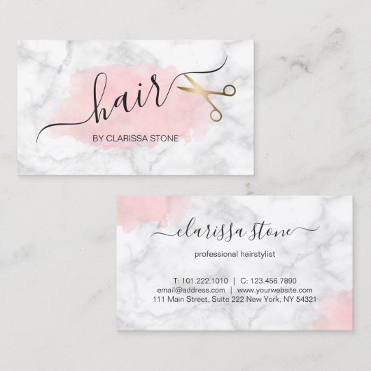 Elegant marmer- en goudschaar visitekaartje (Voorkant / Achterkant)