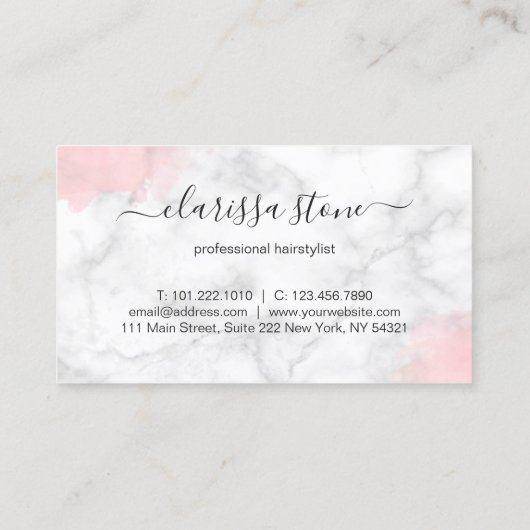 Elegant marmer- en goudschaar visitekaartje (Achterkant)