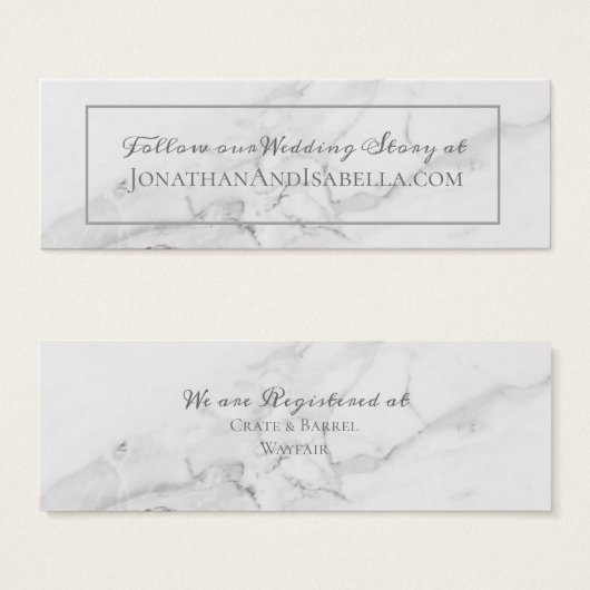 Elegant marmer en krans bruiloft details Kaart (Voorkant /achterkant)