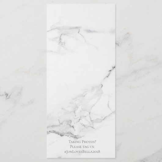 Elegant marmer en krans bruiloft Menu Kaart (Achterkant)