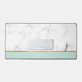 Elegant Marmer en Mint Patroon Gepersonaliseerd Bureaumat (Keyboard & Muis)