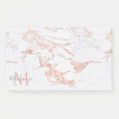 Elegant Marmer en Roos Gouden Folie Monogram Post-it® Notes (Voorkant)