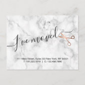 Elegant marmer- en roos goudschaar aankondigingskaart (Voorkant)