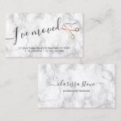 Elegant marmer- en roos goudschaar visitekaartje (Voorkant / Achterkant)