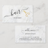 Elegant marmer- en roos goudschaar visitekaartje (Voorkant / Achterkant)