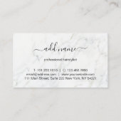 Elegant marmer- en roos goudschaar visitekaartje (Achterkant)