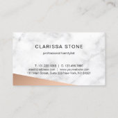 Elegant marmer- en roos goudschaar visitekaartje (Achterkant)