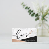 Elegant marmer- en roos goudschaar visitekaartje (Staand voorkant)