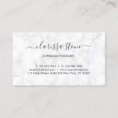 Elegant marmer- en roos goudschaar visitekaartje (Achterkant)