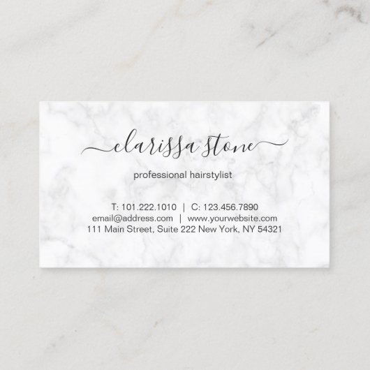 Elegant marmer- en roos goudschaar visitekaartje (Achterkant)