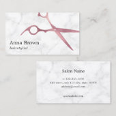 Elegant marmer- en roos goudschaar visitekaartje (Voorkant / Achterkant)