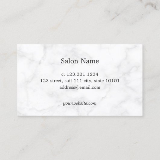 Elegant marmer- en roos goudschaar visitekaartje (Achterkant)