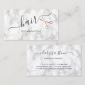 Elegant marmer- en roos goudschaar visitekaartje (Voorkant / Achterkant)