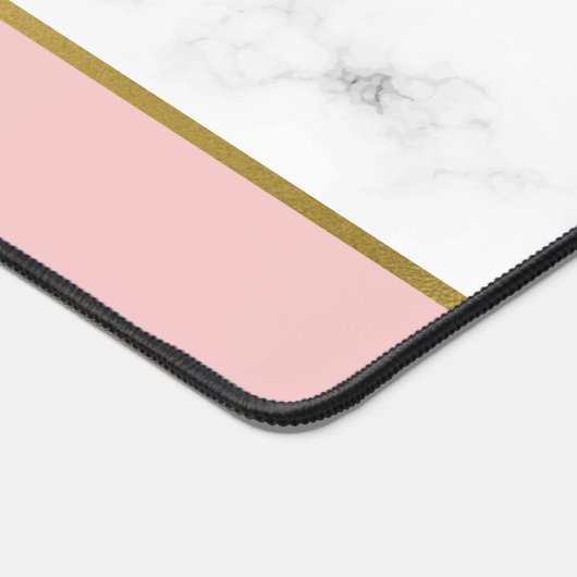 Elegant Marmer en Roze Patroon Gepersonaliseerd Bureaumat (Hoek)