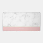 Elegant Marmer en Roze Patroon Gepersonaliseerd Bureaumat (Voorkant)