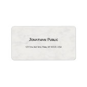 Elegant Marmer Freehand Script Modern Professionee Etiket (Voorkant)