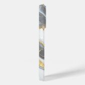 Elegant Marmer Gepersonaliseerd Goud Grijs & Wit Case-Mate iPhone Case (Achterkant / Rechts)