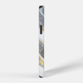 Elegant marmer gepersonaliseerd goud grijs & wit iPhone hoesje (Rechterkant)