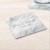 Elegant, Marmer, Gepersonaliseerd Kartonnen Onderzetters (Schuin)
