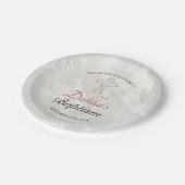 Elegant marmer Gold Baby Baptisme Receptie Papieren Bordje (Gekanteld)