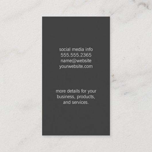 Elegant marmer/Gold Metallic Visitekaartje (Achterkant)