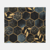 Elegant marmer & goud: Abstracte zeshoek textuur Fleece Deken (Voorkant (Horizontaal))