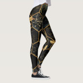 Elegant marmer & goud: Abstracte zeshoek textuur Leggings (Rechts)