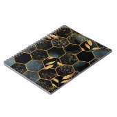 Elegant marmer & goud: Abstracte zeshoek textuur Notitieboek (Linkerzijde)