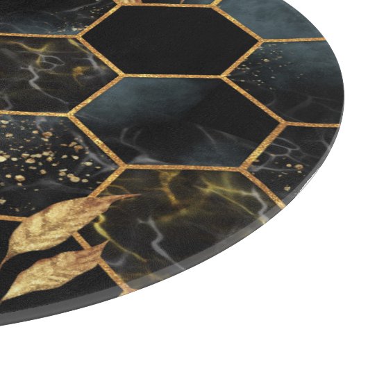 Elegant marmer & goud: Abstracte zeshoek textuur Snijplank (Hoek)