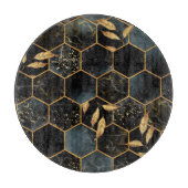 Elegant marmer & goud: Abstracte zeshoek textuur Snijplank (Voorkant)