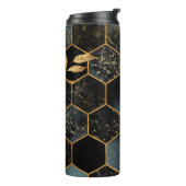 Elegant marmer & goud: Abstracte zeshoek textuur Thermosbeker (Gedraaid links)