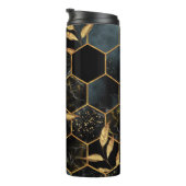 Elegant marmer & goud: Abstracte zeshoek textuur Thermosbeker (Geroteerd rechts)