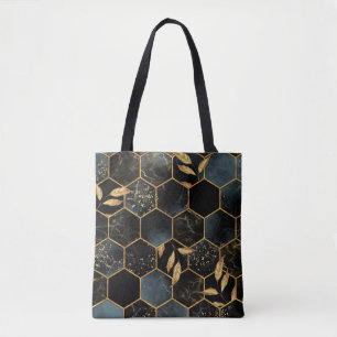 Elegant marmer & goud: Abstracte zeshoek textuur Tote Bag