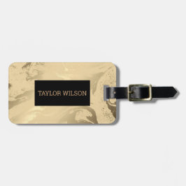 Elegant marmer goud en zwart bagagelabel