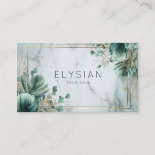 Elegant Marmer Goud Geometrisch Eucalyptus Botanis Visitekaartje