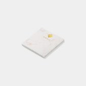 Elegant Marmer Goud Monogram Gouden Naam Wit Post-it® Notes (Schuin)