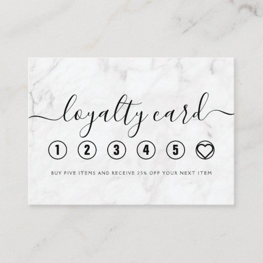 Elegant marmer Hand Lettering Circles Klantenkaartje (Voorkant)