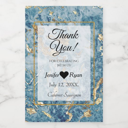 Elegant marmer Hartelijk dank voor het etiket van  (Enkel label)