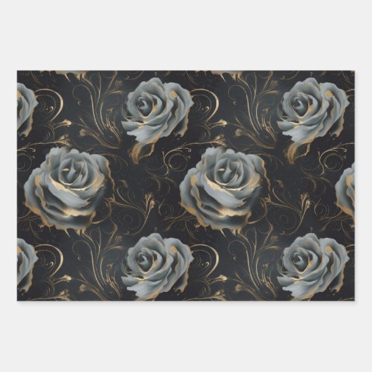 Elegant Marmer in Grijs Rood en Goud Decoupage Inpakpapier Vel (Voorkant 2)