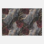 Elegant Marmer in Grijs Rood en Goud Decoupage Inpakpapier Vel (Voorkant)
