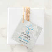 Elegant marmer met Blue Cross First Community Bedankjes Labels (In situ)