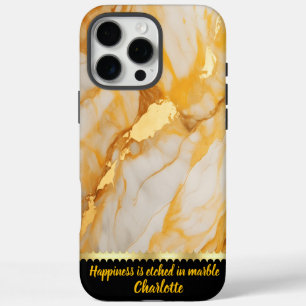 Elegant marmer met gouden aderen en warme tinten iPhone 16 pro max hoesje