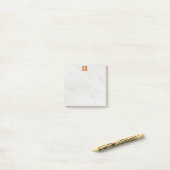 Elegant marmer metallic koper vierkant monogram post-it® notes (Op bureau)