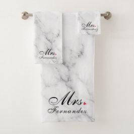 Elegant Marmer Mrs Vrijgezellenfeest Gift Bad Handdoek
