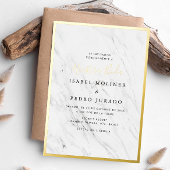 Elegant Marmer Nuestra Boda Spaans Bruiloft Folie Uitnodiging