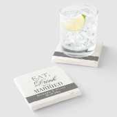 Elegant marmer onderzetter voor bruiloft (Zijkant)