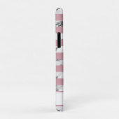 Elegant marmer Roos Gold Stripes met naam Case-Mate iPhone Case (Achterkant/rechts)