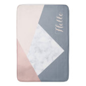 elegant marmer roos goud grijs beige geometrische badmat (Voorkant Verticaal)