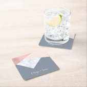 elegant marmer roos goud grijs beige geometrische kartonnen onderzetters (Insitu)